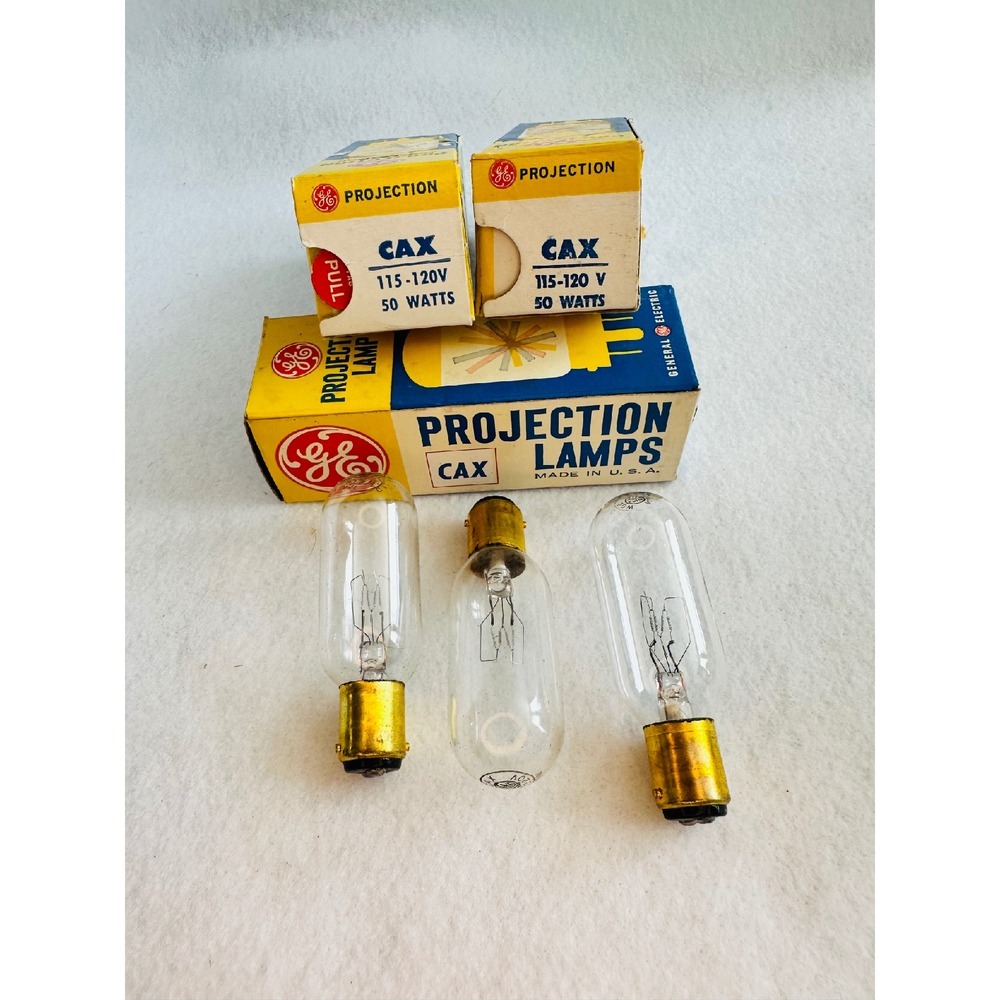 GE CAX Projection‎ Lamps 115-120V 50W Vintage Light Bulbs with Boxes